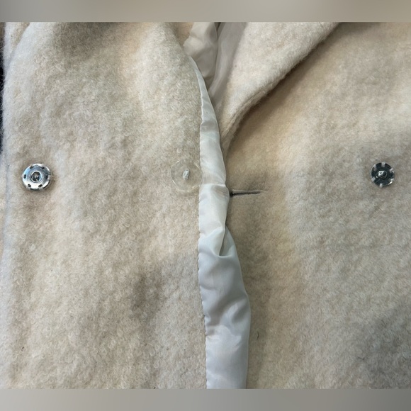 Forever 21 50% Wool White Double Breasted Jacket Size Small - Picture 6 of 9